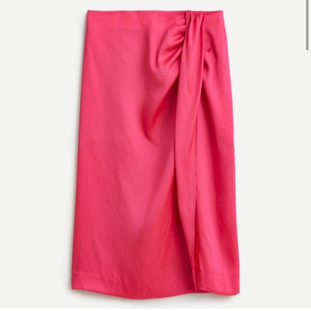 NWT J.Crew Draped Front Midi Skirt